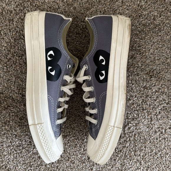 Comme des Garçons Play X Converse Chuck Taylor Lace-Up Sneakers grey size 8 - Picture 5 of 7